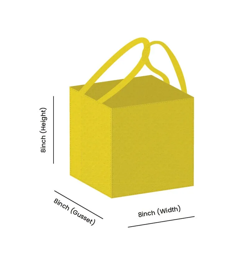 Custom Printed Non-Woven Bakery Tote Bags 8x8x8