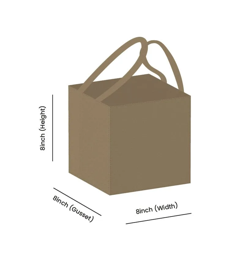Custom Printed Non-Woven Bakery Tote Bags 8x8x8