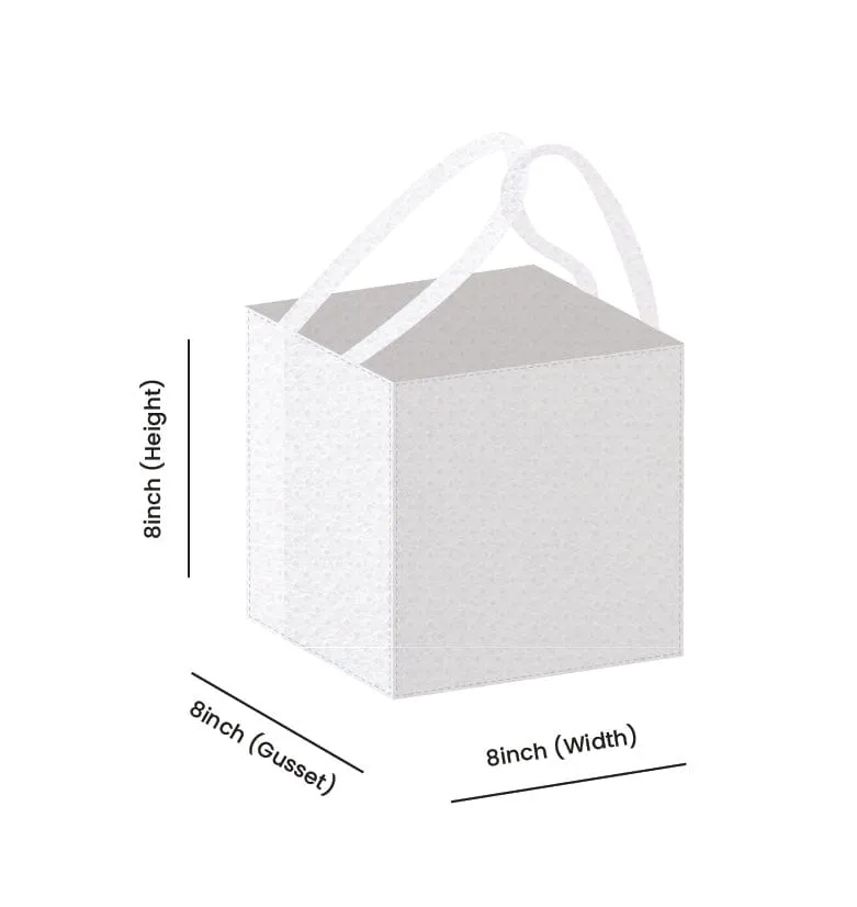 Custom Printed Non-Woven Bakery Tote Bags 8x8x8