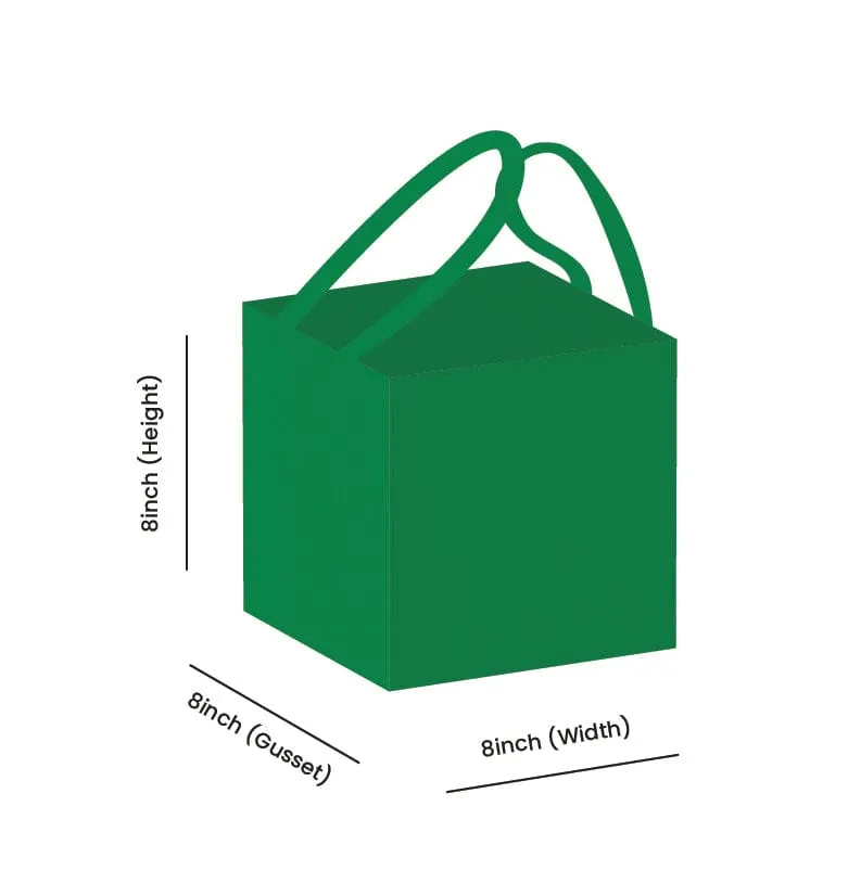 Custom Printed Non-Woven Bakery Tote Bags 8x8x8