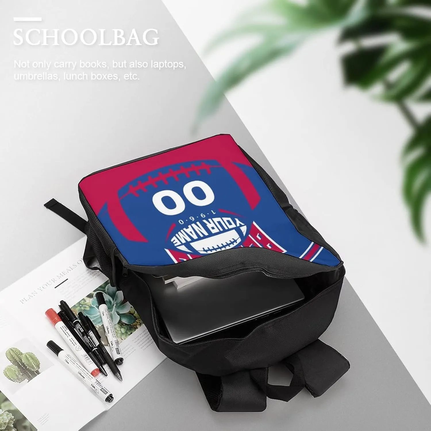 Custom Shoulder Buffalo Backpack Personalized Any Name Number 17 Inch Large Capacity Laptop Bag Bookbag Gifts for Men Women