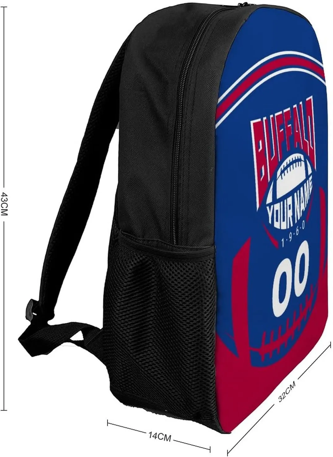 Custom Shoulder Buffalo Backpack Personalized Any Name Number 17 Inch Large Capacity Laptop Bag Bookbag Gifts for Men Women
