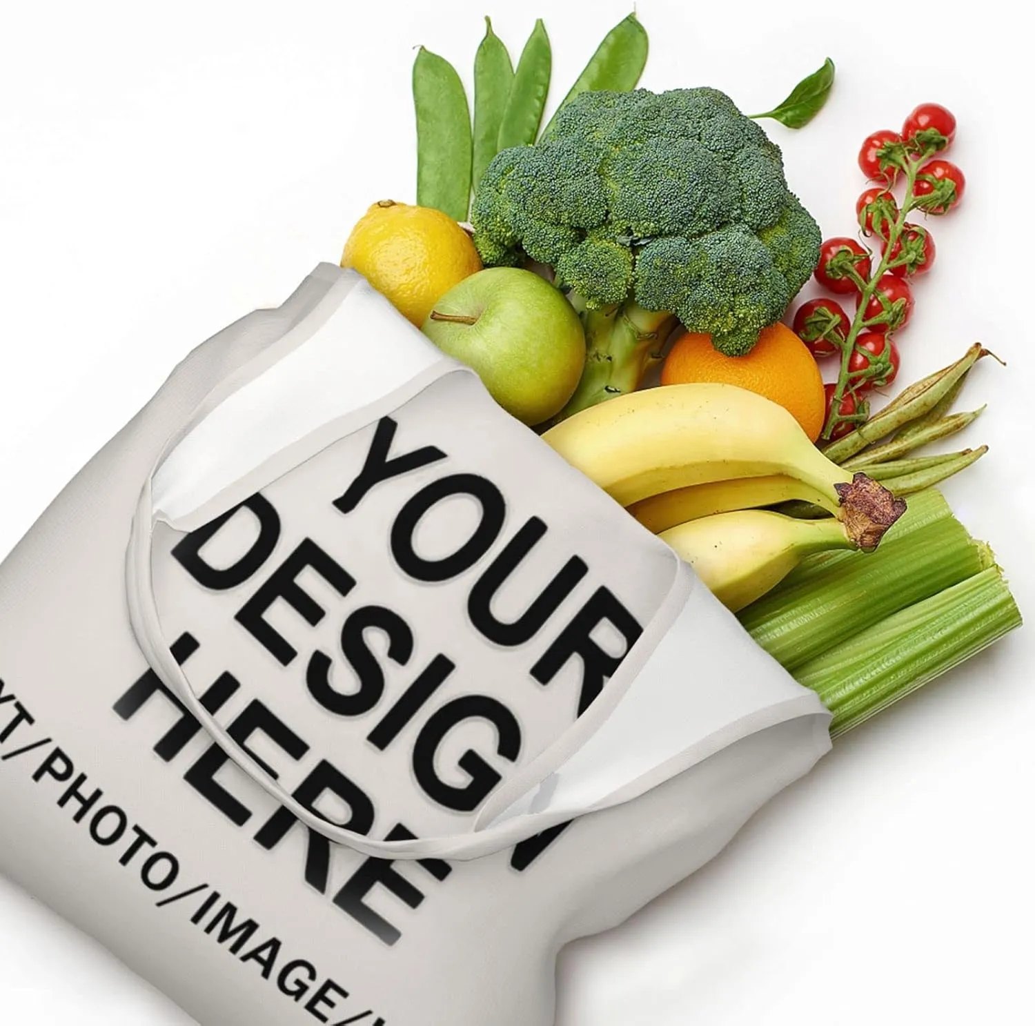 Custom Tote Bag Design Your Own Text/Photo/Logo Printed, Personalized Shoulder Handbag Large Capacity for Men/Women
