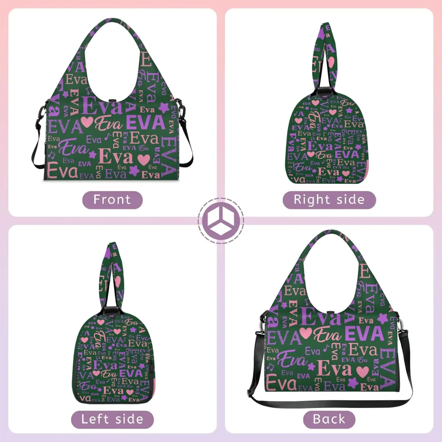 Custom Women Dance Ballet Duffle Bag Personalized Name Yoga Mat Sport Gym Bags