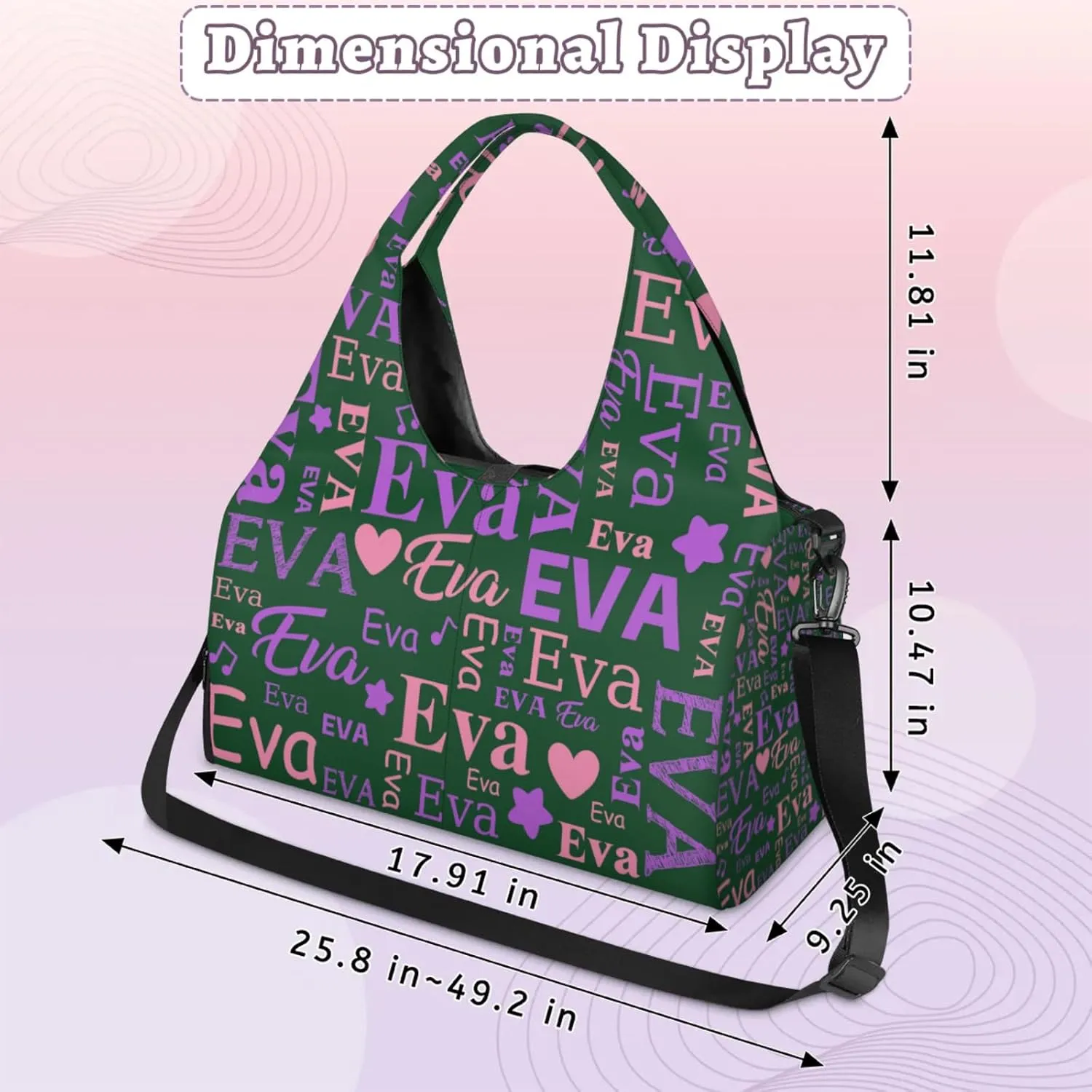 Custom Women Dance Ballet Duffle Bag Personalized Name Yoga Mat Sport Gym Bags