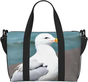Cute seagull Women's Hand-held Crossbody Travel Bag, Casual Handbag with Zipper, Suitable for Work, Travel, Fitness, Travel
