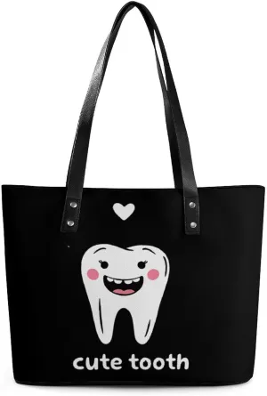 Cute Tooth Women's Handbag Fashion Shoulder Bag Purse Leather Tote Bags Crossbody Travel