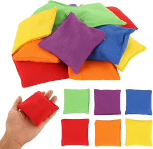 CYEAH 36 Pcs Cornhole Bean Bags for Tossing, 3 x 3 inch Bean Bags for Cornhole Game, 6 Color Durable Nylon Corn Hole Bean Bags, Canvas Toss Bags for Family Party Throwing Game