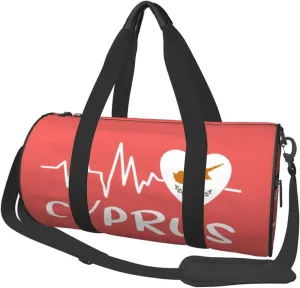Cyprus Heartbeat Duffel Bag Gym Bag Travel Sports Tote Large Foldable Beach Swim Yoga8
