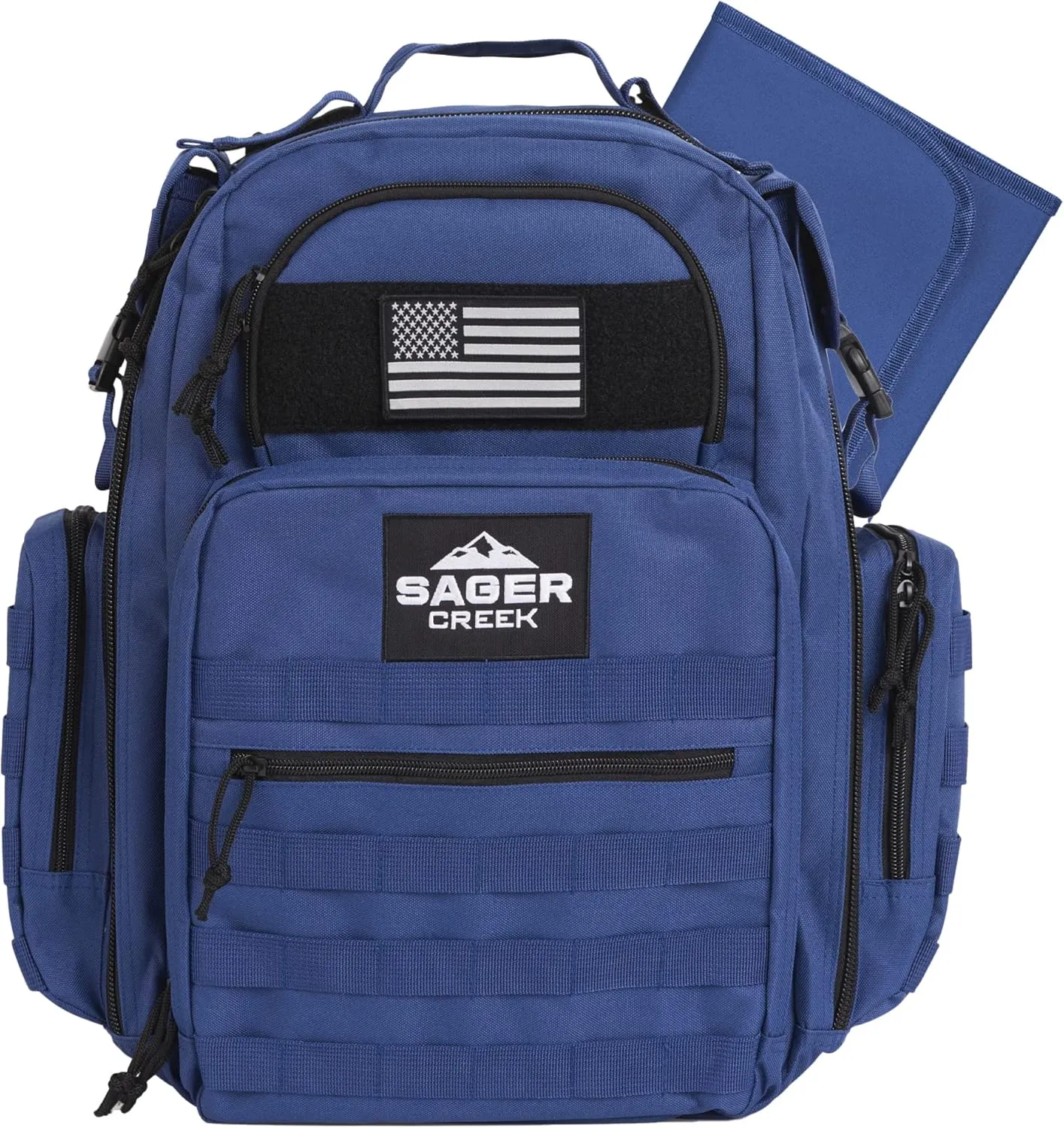 Dad Diaper Bag Backpack with Changing Pad. Waterproof Military Diaper Backpack for Men w/Insulated Compartment (Blue)