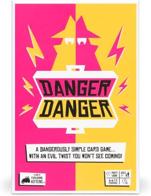 Danger Danger by Exploding Kittens - 2-8 Players - Ages 7  - 10 Minutes to Play - Fast Paces Strategic Card Game - Party Game, Ideal for Party, Family Night, Kid and Adult