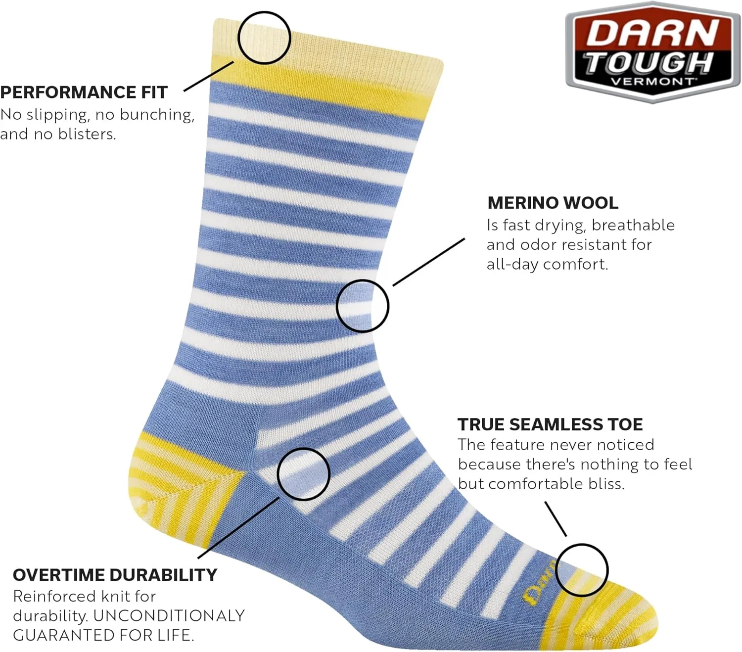 Darn Tough Women's Morgan Crew Lightweight Lifestyle Sock (Style 6039) -