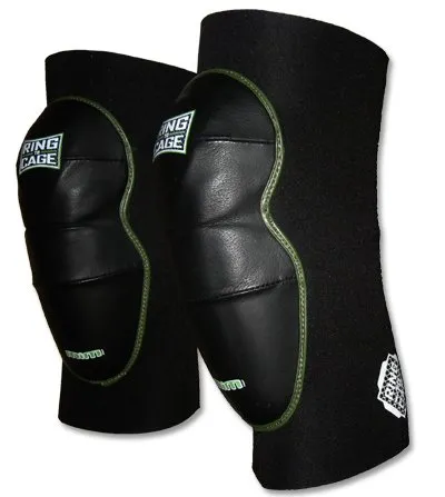 Deluxe MiM-Foam Knee Pads - Leather for MMA Grappling Jiu Jitsu-X-Large