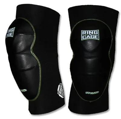 Deluxe MiM-Foam Knee Pads - Leather for MMA Grappling Jiu Jitsu-X-Large
