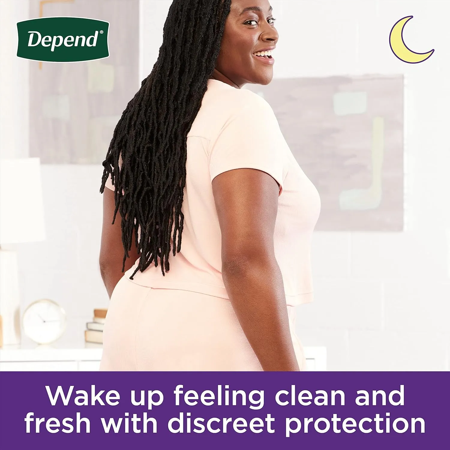 Depend Night Defense Adult Incontinence & Postpartum Bladder Leak Underwear for Women, Disposable, Overnight, Large, Blush, 56 Count (4 Packs of 14), Packaging May Vary