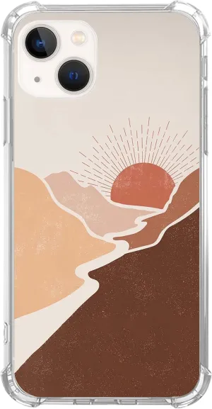 Desert Sunset Case Compatible with iPhone 15, Landscape Nature Art Case for iPhone 15, Cool TPU Bumper Phone Case Cover for iPhone 15