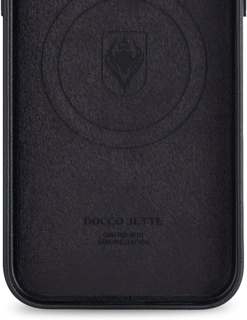 Designed for iPhone 14 Pro Leather Case,Italian Genuine Leather Case for iPhone 14 Pro, Built-in Magnets for Wireless Charging-Midnight