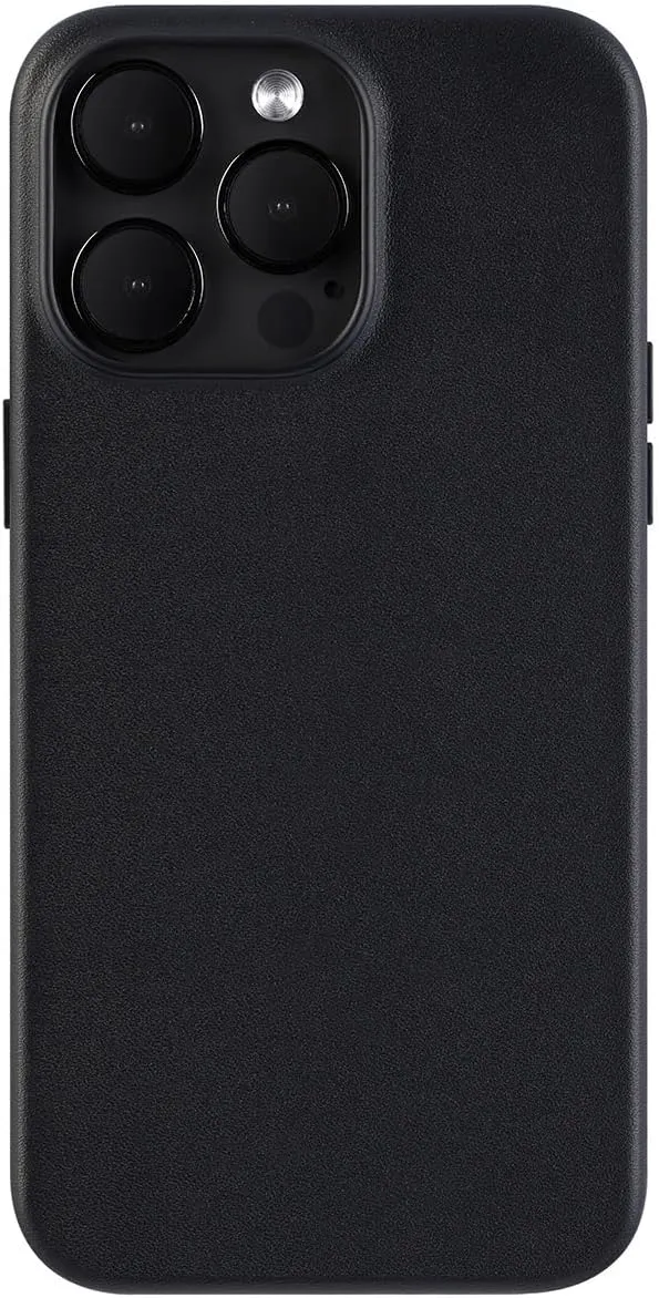 Designed for iPhone 14 Pro Leather Case,Italian Genuine Leather Case for iPhone 14 Pro, Built-in Magnets for Wireless Charging-Midnight