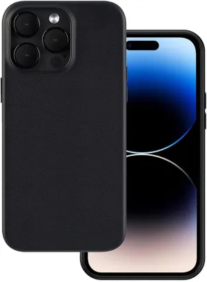 Designed for iPhone 14 Pro Leather Case,Italian Genuine Leather Case for iPhone 14 Pro, Built-in Magnets for Wireless Charging-Midnight