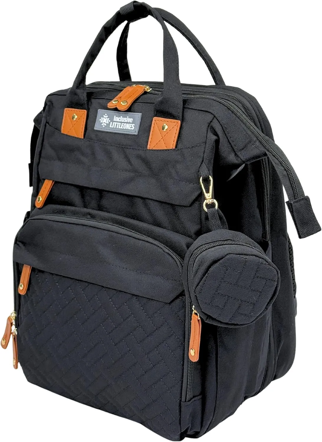 Diaper Backpack with Changing Station – Black Baby Bag with Reusable Wipes Pouch & Waterproof Pacifier Holder – Perfect for Boys & Girls