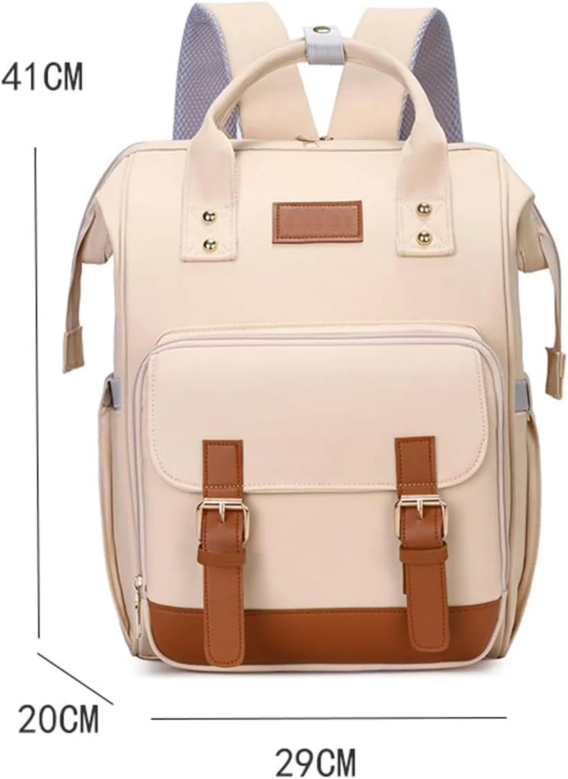 Diaper Bag Backpack for Women Large Capacity with Insulated Pockets, Portable Multifunctiona Travel Daypack (Khaki)