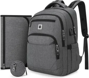 Diaper Bag Backpack, Multi function Baby Bag with Portable Changing Pad, Pacifier Holder,Diaper Bags with USB Charging Port,Perfect Baby Shower Gifts for Mom, Dad, Newborn