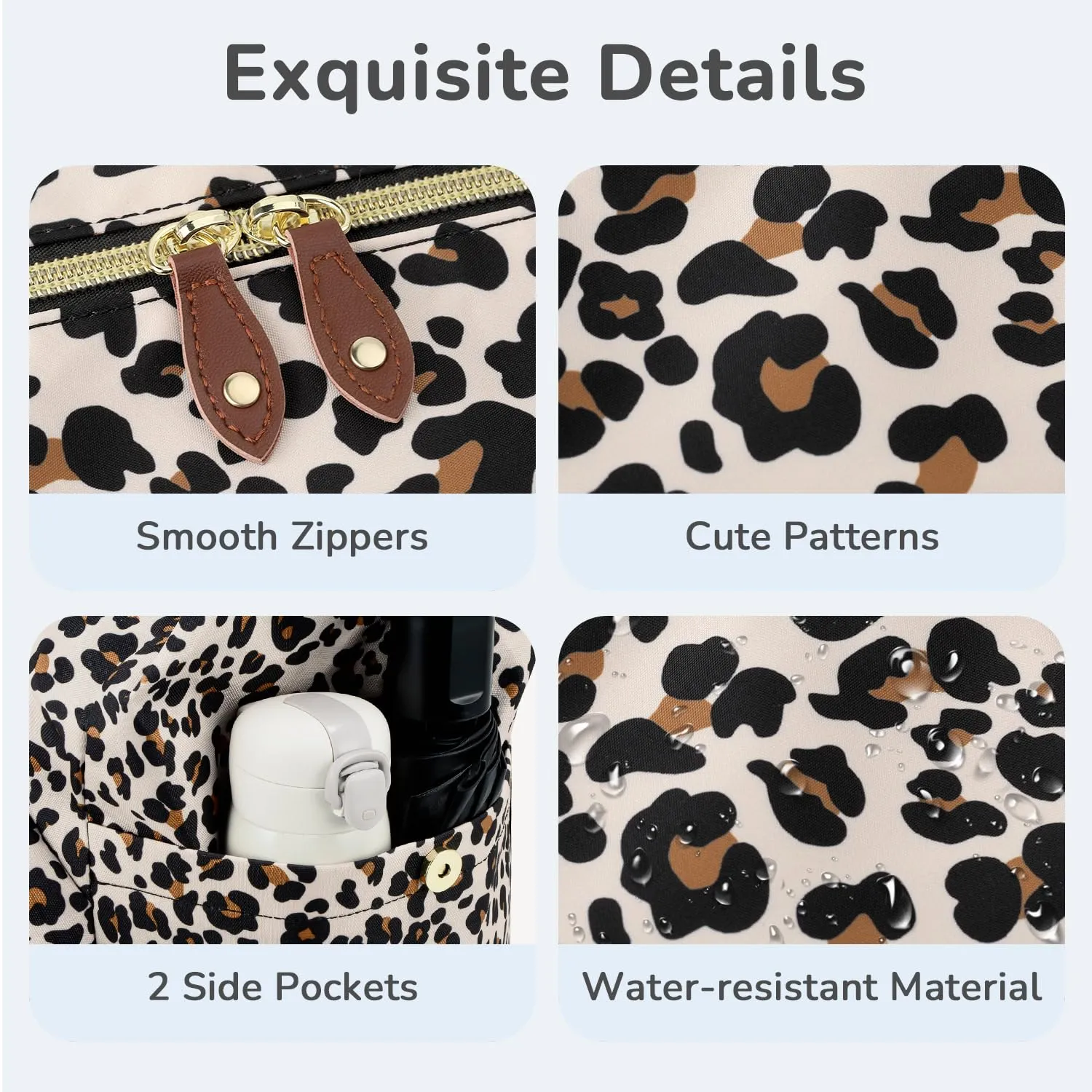 Diaper Bag Tote, Baby Bag Travel Diaper Tote Bag with Pacifier Case, Cute Maternity Hospital Baby Stylish Diaper Tote for Mom Dad Leopard Print
