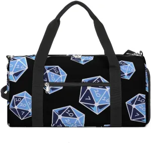 Dice Pattern Sports Gym Bag for Men Women Travel Duffel Bag with Shoulder Strap