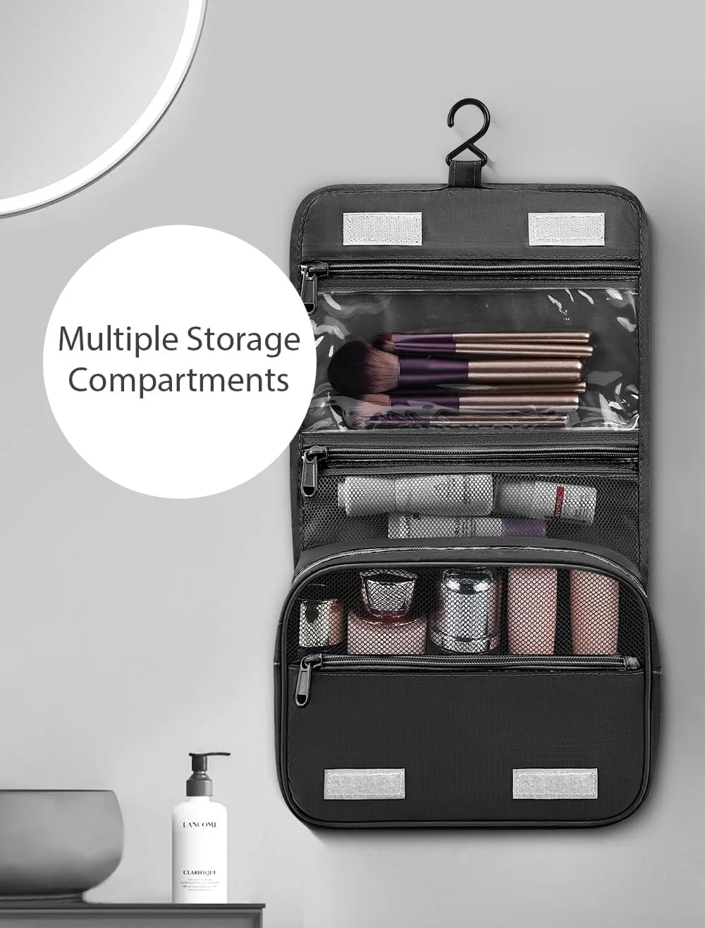 DIMJ Packing Cubes for Travel 8 Set, Suitcase Organizer Bags Set Travel Cubes for Suitcase Lightweight Travel Packing Organizers for Shoes Clothes Cosmetics Toiletries. (Black)