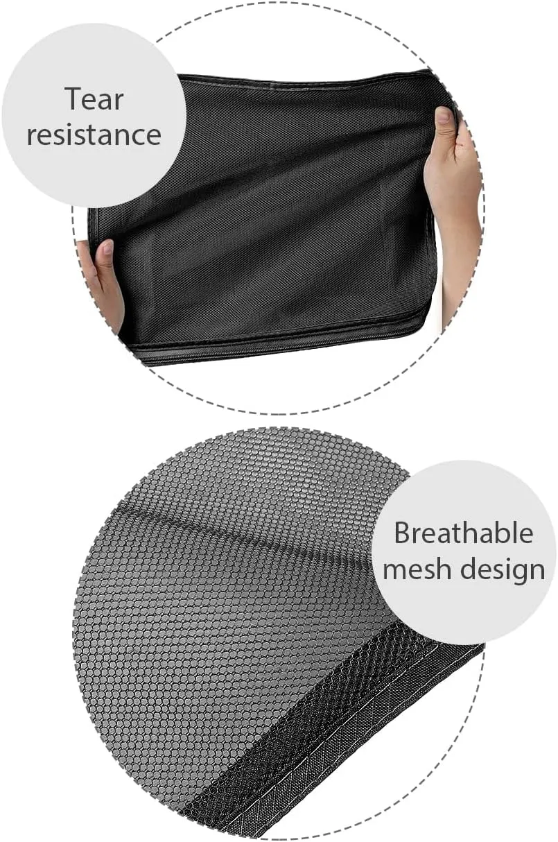 DIMJ Packing Cubes for Travel 8 Set, Suitcase Organizer Bags Set Travel Cubes for Suitcase Lightweight Travel Packing Organizers for Shoes Clothes Cosmetics Toiletries. (Black)