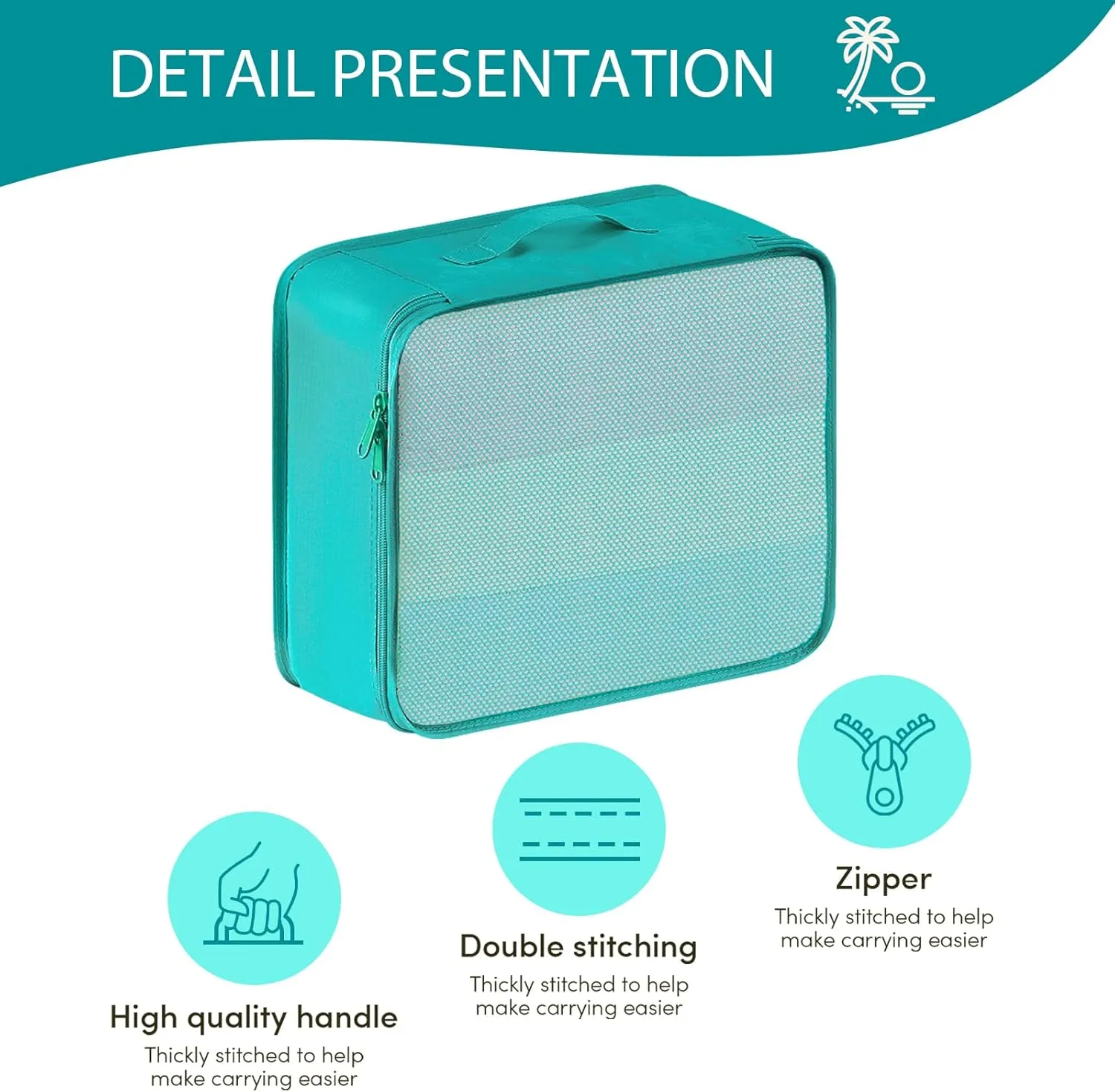 DIMJ Packing Cubes for Travel - Organizer Bags Set for Carry on Suitcase Lightweight Packing Cubes for Suitcase Cubes for luggage with Large Toiletries Bag (Green)