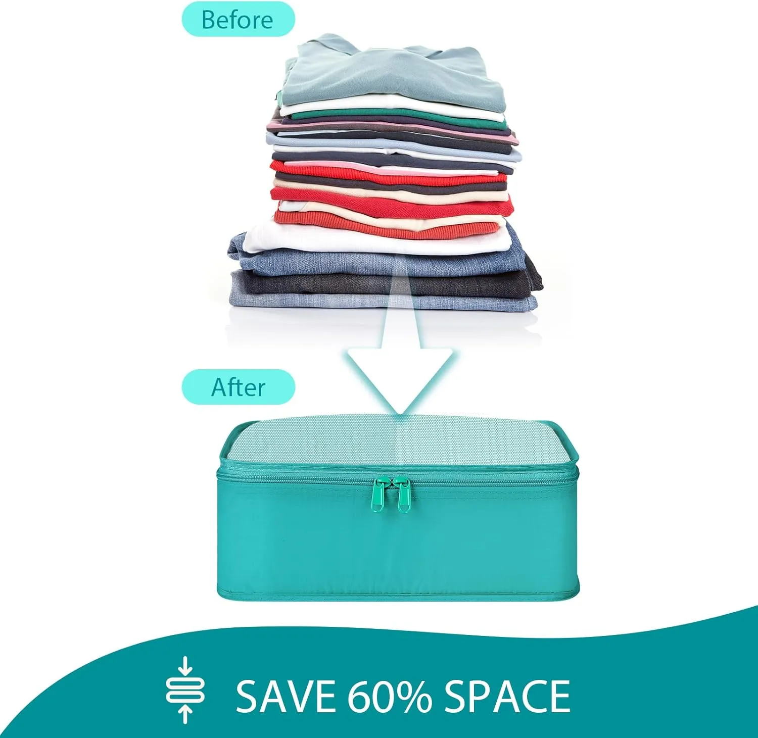 DIMJ Packing Cubes for Travel - Organizer Bags Set for Carry on Suitcase Lightweight Packing Cubes for Suitcase Cubes for luggage with Large Toiletries Bag (Green)