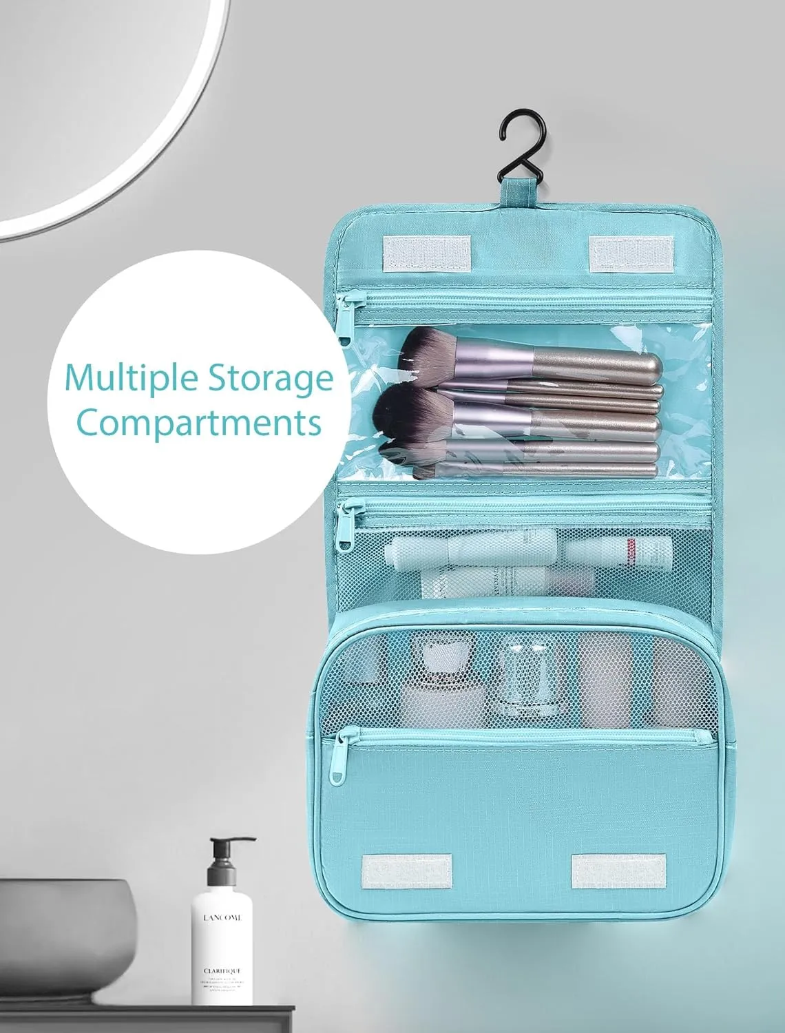 DIMJ Packing Cubes for Travel - Organizer Bags Set for Carry on Suitcase Lightweight Travel Cubes for luggage with Large Toiletries Bag (Blue)