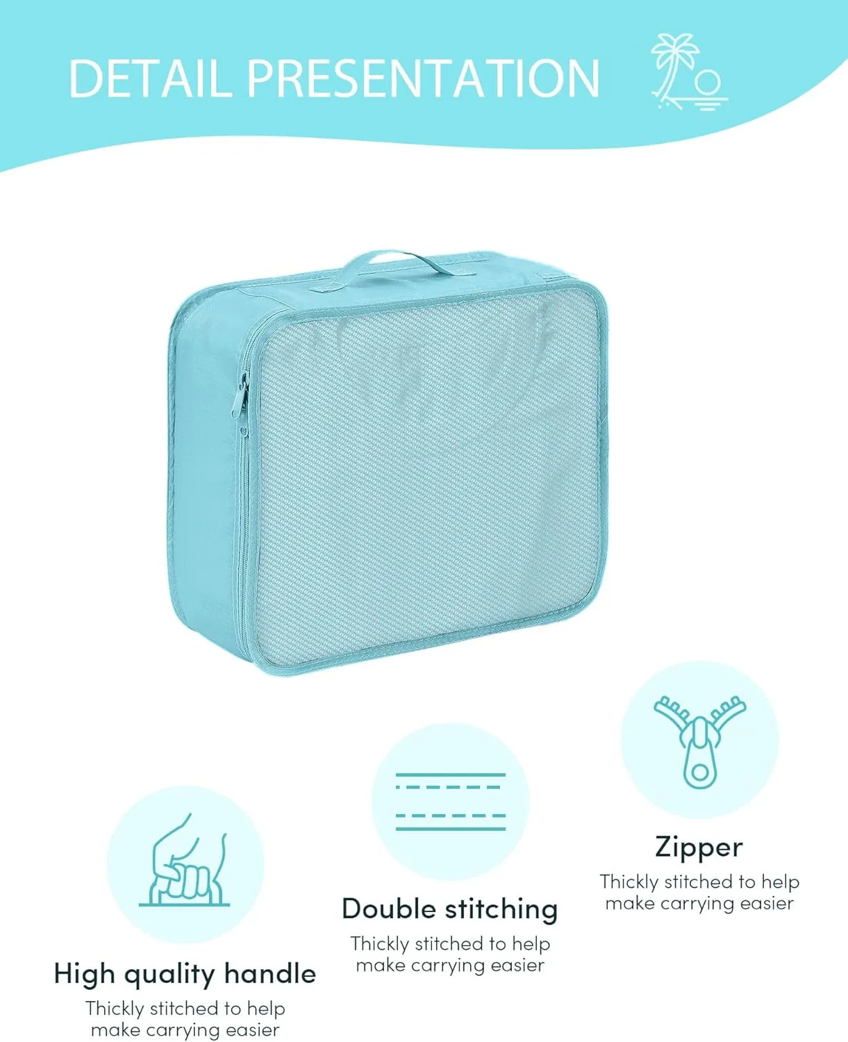DIMJ Packing Cubes for Travel - Organizer Bags Set for Carry on Suitcase Lightweight Travel Cubes for luggage with Large Toiletries Bag (Blue)