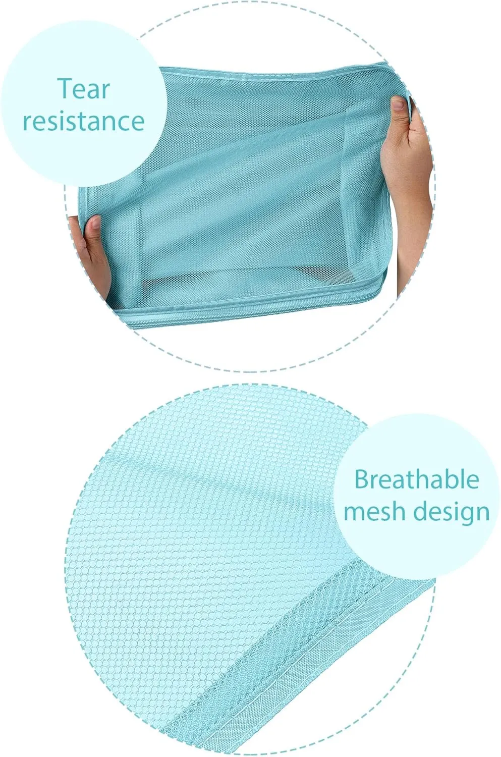 DIMJ Packing Cubes for Travel - Organizer Bags Set for Carry on Suitcase Lightweight Travel Cubes for luggage with Large Toiletries Bag (Blue)