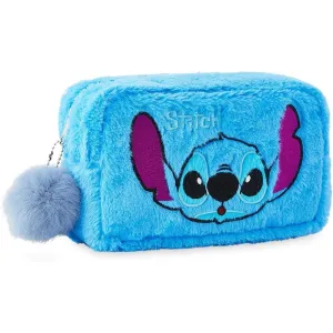 Disney Lilo and Stitch Plush Makeup Bag with Fluffy Pom Pom for Women Or Girls