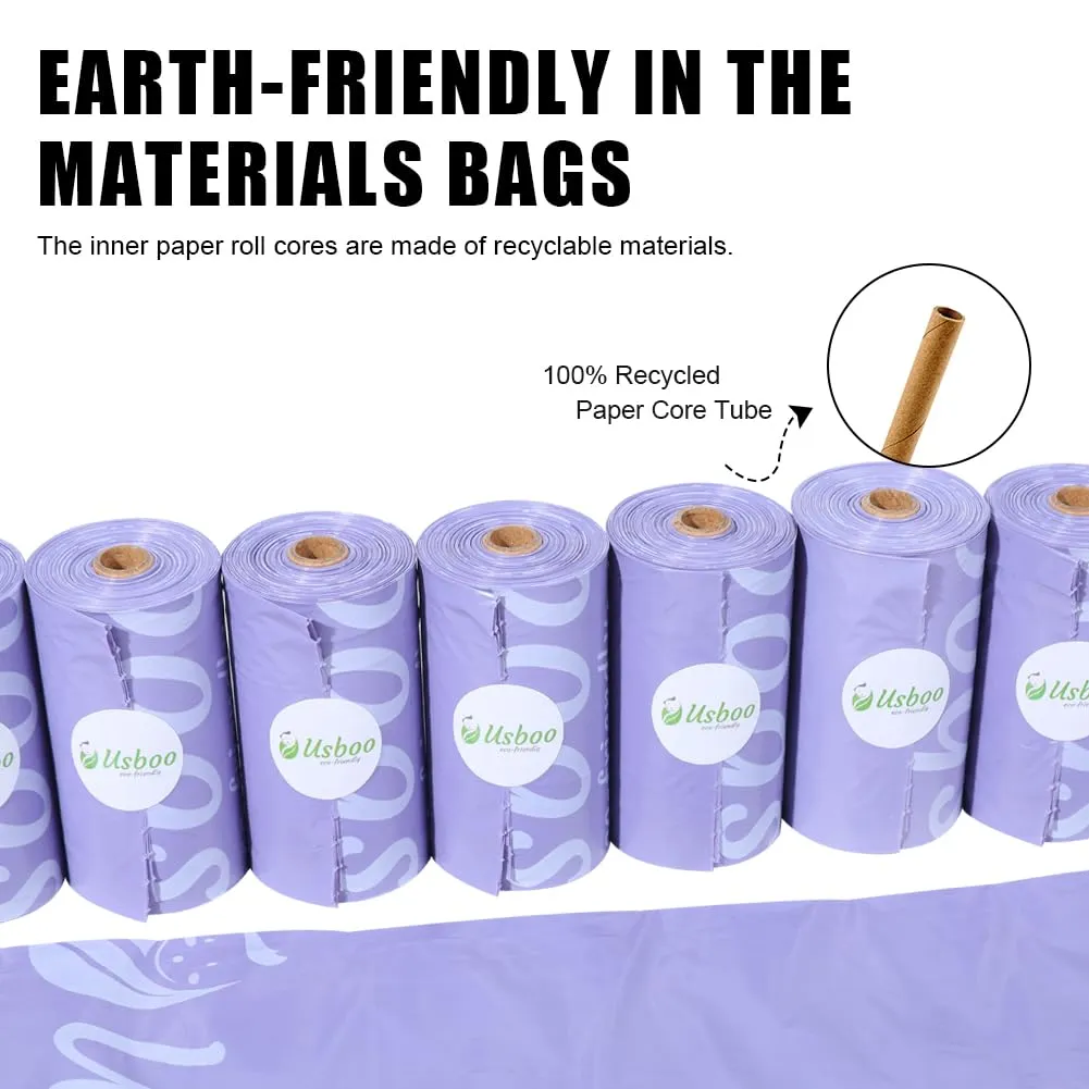 Disposable Diaper Bags for Baby, 20 Refill Rolls (300 Pack),Baby Poop Bags with Dispenser, Essential for Travel and Quick Change on The Go, Purple and Lavender Scented
