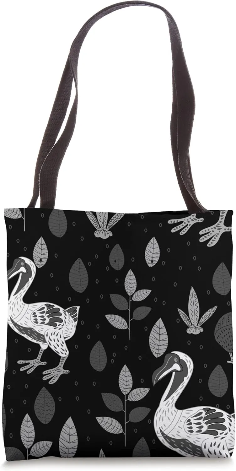 dodo bird scandinavian pattern black Tote Bag