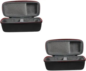 DOITOOL 2pcs Carrying Storage Bag Speaker Case for Speaker Bocina Container Nylon Portable Travel, Black, 20x7.8cm