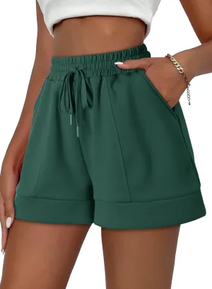Dokotoo Women's Air Layer Casual Comfy Moisture Wicking Drawstring Shorts with Pockets
