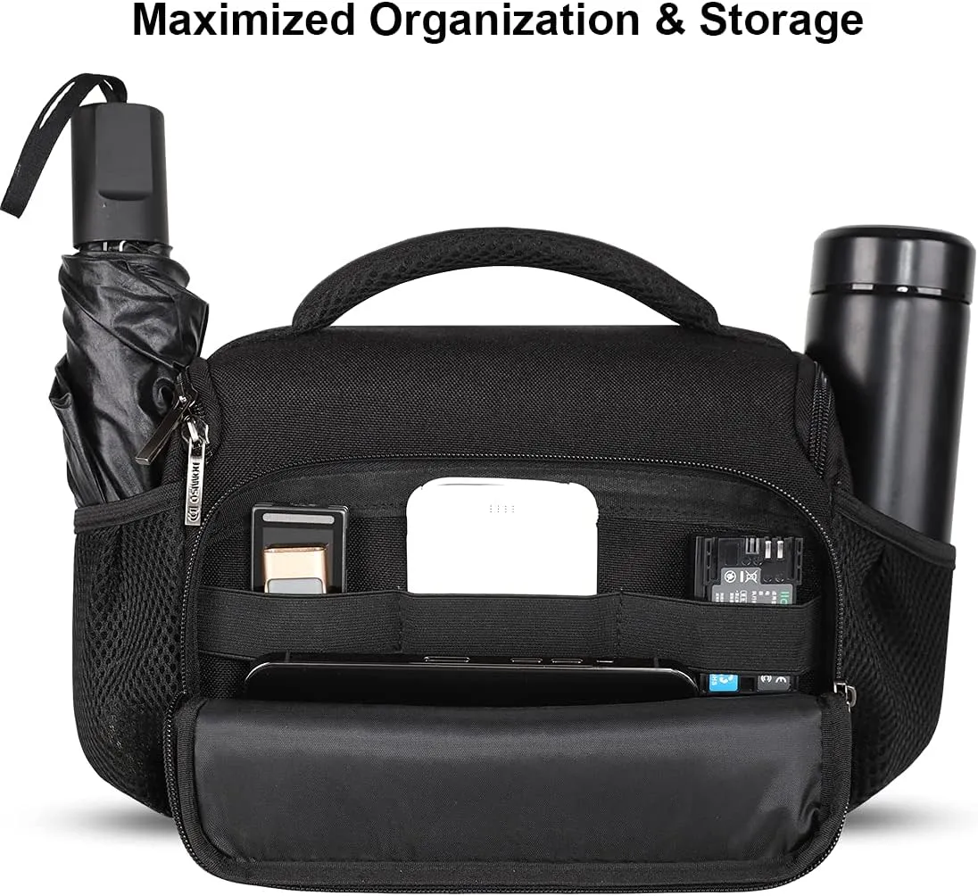 DOMISO Camera Bag Case Waterproof Anti-shock Shoulder Bag, Black