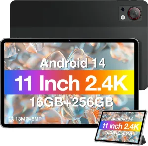 DOOGEE T30S Android Tablet,11 Inch 2.4K Android 14 with 16GB 256GB 1TB Expand,2024 Octa-Core Gaming Tablet with 8580mAh Large Battery,13MP 8MP, BT5.0,5G WiFi,Widevine L1,GPS,OTG,Black