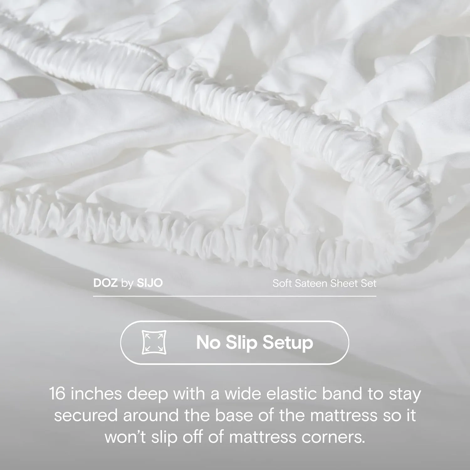 DOZ 100% Long Staple Cotton Sheet Sets, Soft Sateen Weave Cotton, Smooth, Breathable, Cooling Sheets, Hotel Comfort, Durable, 3pc – 2 Pillowcases 1 Fitted (Snow, Queen)