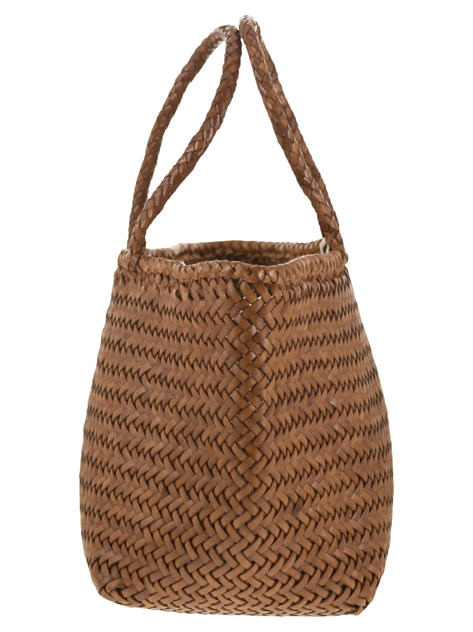 Dragon Grace Basket Small Woven Leather Bag