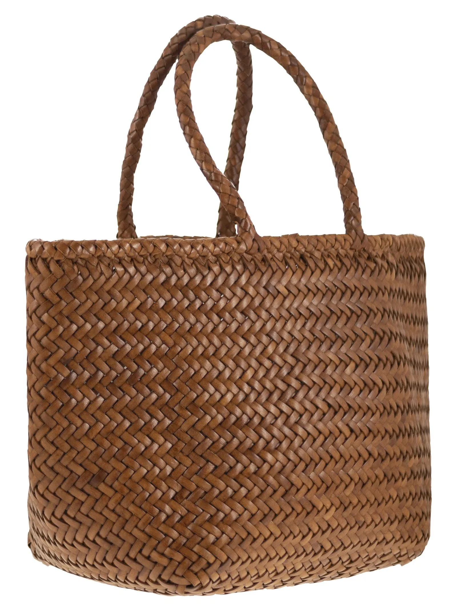 Dragon Grace Basket Small Woven Leather Bag