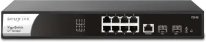 Draytek VigorSwitch P2100 8-Port Gigabit PoE Layer 2  Managed Switch | 2 SFP Uplink Ports | Rack Mountable | Business Class