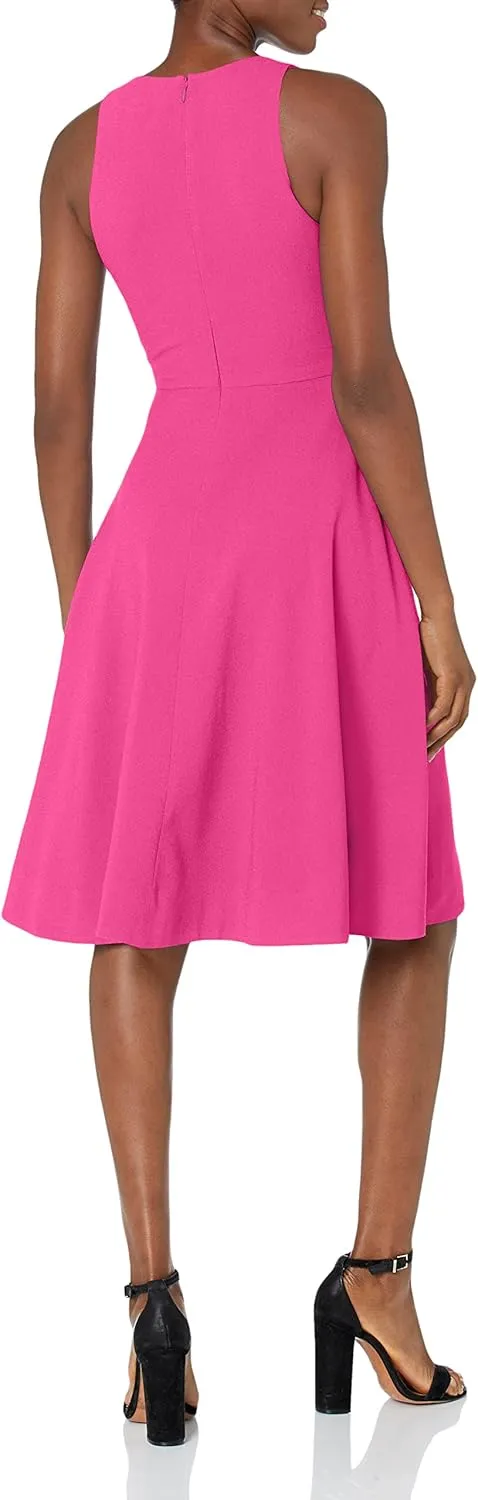 Dress the Population Women's Catalina Solid Sleeveless Fit & Flare Midi Dress