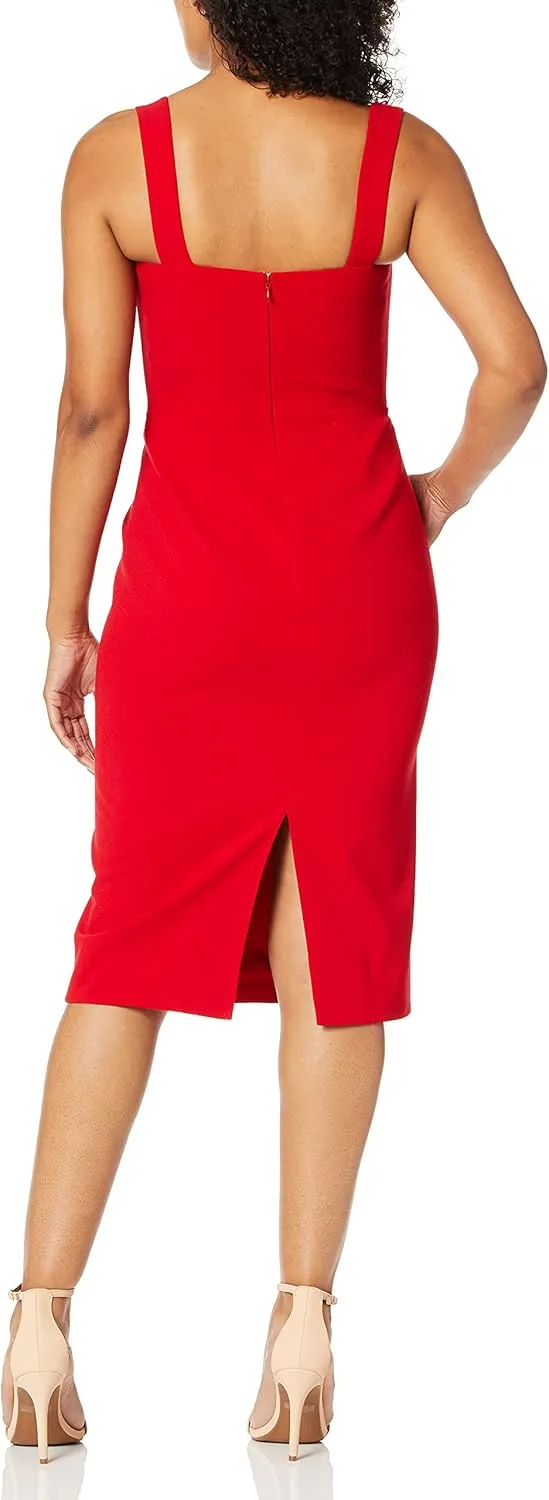 Dress the Population Women's Nicole Sleeveless Bodycon Stretch Midi Sheath Dress