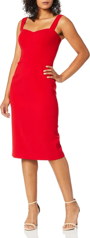 Dress the Population Women's Nicole Sleeveless Bodycon Stretch Midi Sheath Dress