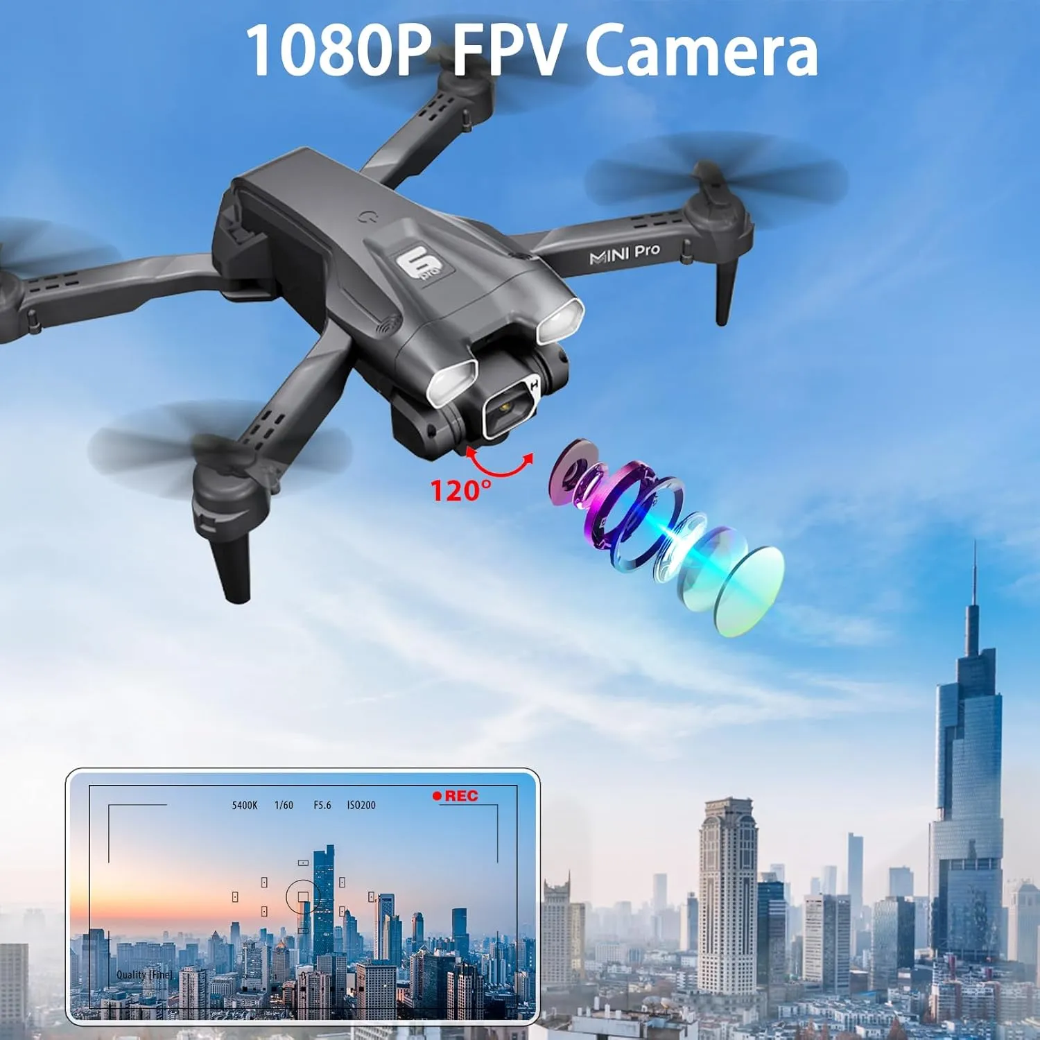 Drone with Camera for Adults, 1080P HD Mini FPV Drones for Kids Beginners, Foldable RC Quadcopter Toys for Boys Girls with Altitude Hold, 3D Flip, 3 Speeds, Headless Mode, Carrying Case